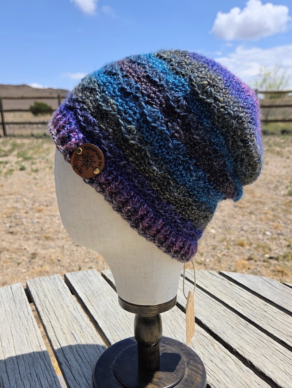 Artisan Handmade Crochet Lightweight Merino Wool Blend "Alaskan Cruise" Beanie